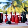Dhivehi Raazuvaa lacquered   Red & Black with Board